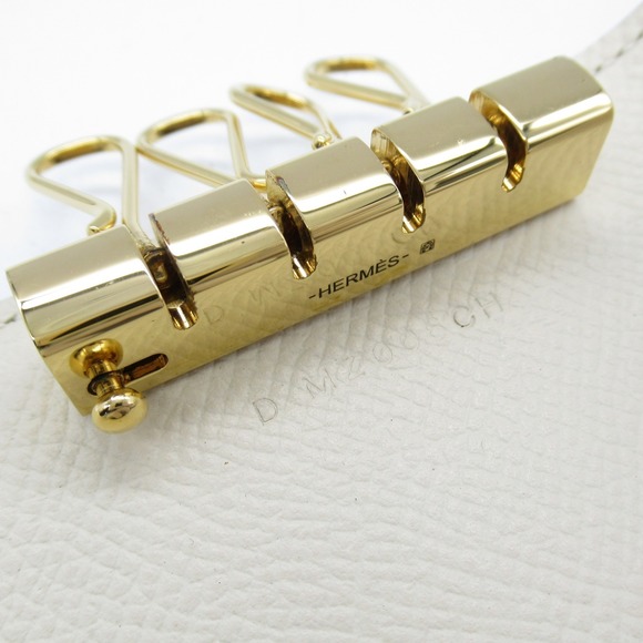 HERMES Bearn 4-Ring Key Case White Epsom Leather - Picture 8 of 9